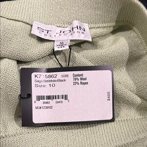 St. John Light Green Knit Wool Blend Skirt